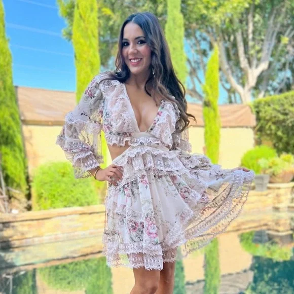 Floral Fringe Lace Bohemian Dress - Picture 4 of 6